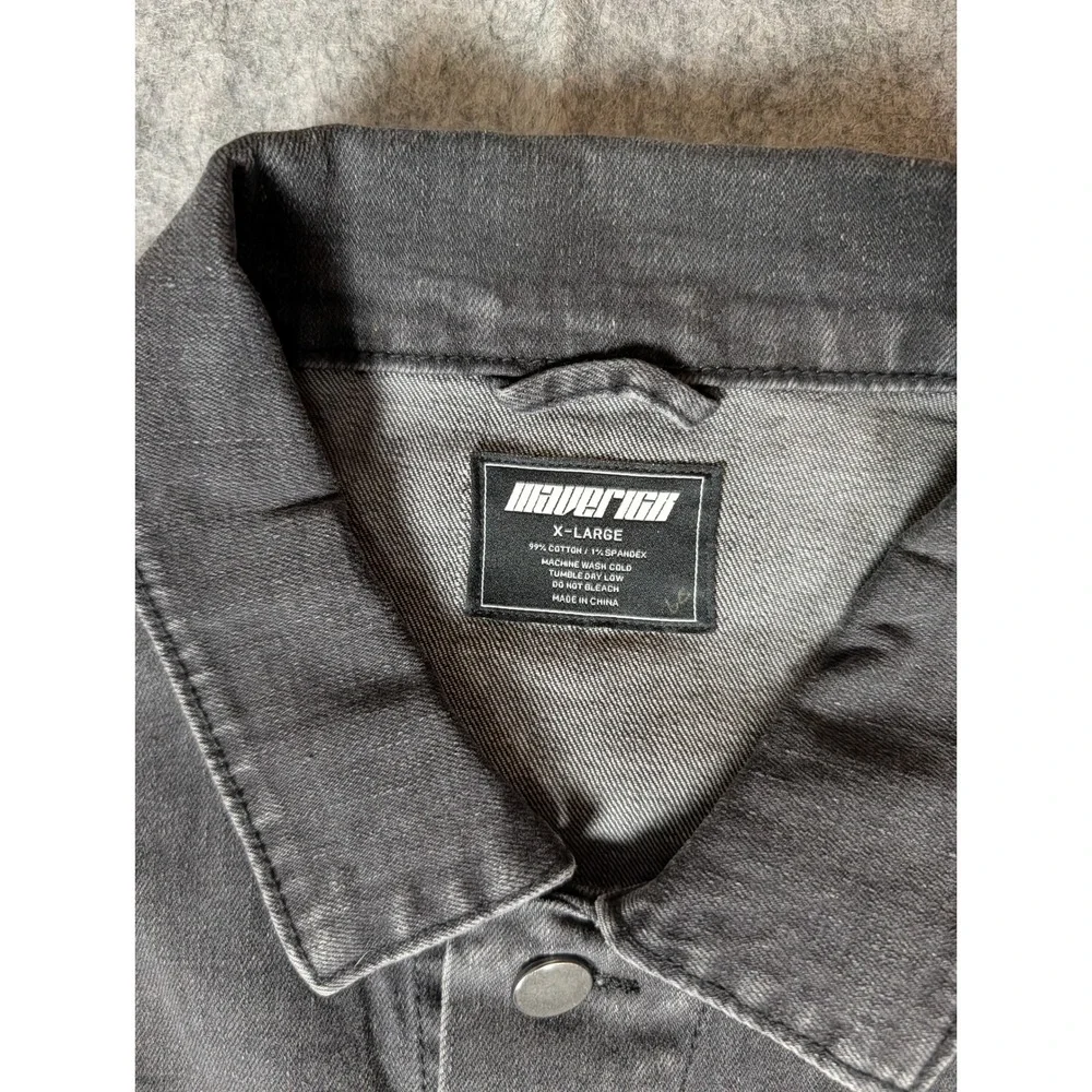 Logan Paul WWE Maverick Clothing Co Men‎ Washed Black Graphic Denim Jacket